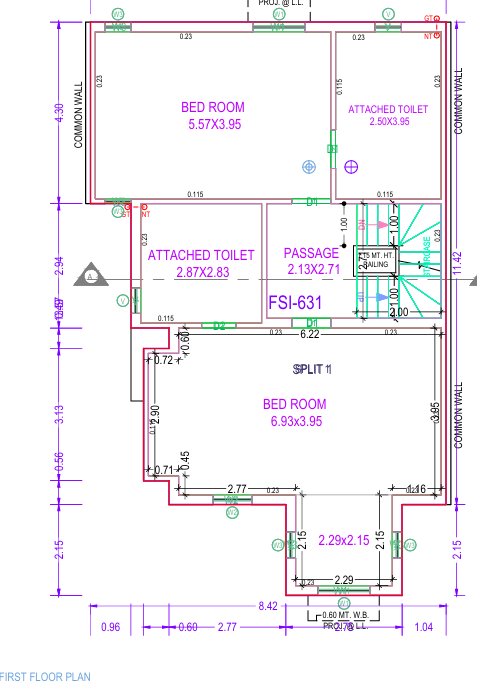  vraj bungalows Floor Plan First Floor Plan