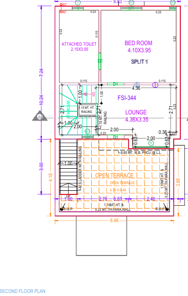  vraj bungalows Floor Plan Second Floor Plan