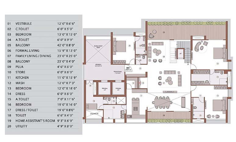  skyzenia Floor Plan Lower Level Penthouse Plan
