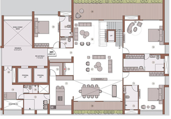  skyzenia Floor Plan Lower Level Duplex Plan