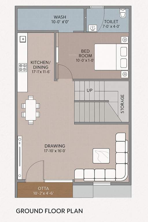  kalhaar bungalows Floor Plan Ground Floor Plan