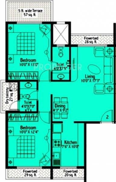 Satyam Heights II (2BHK+2T (1,140 sq ft) 1140 sq ft)