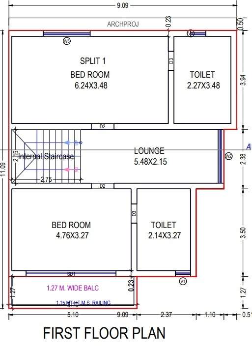  aavkar bunglows Floor Plan First Floor Plan