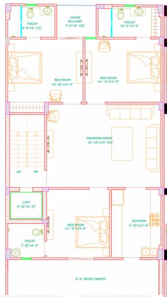  3-side-corner-park-facing Floor Plan Floor Plan