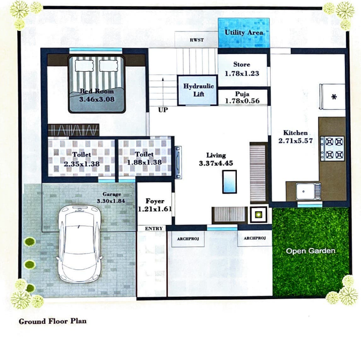villa Floor Plan Ground Floor Plan