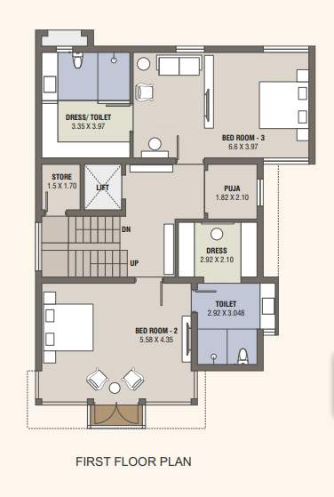  vrajbhoomi bungalow Floor Plan First Floor Plan
