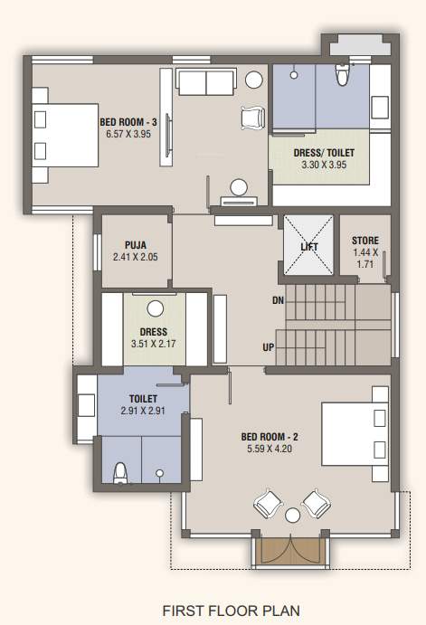  vrajbhoomi bungalow Floor Plan First Floor Plan