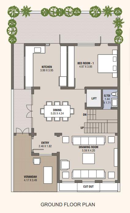  vrajbhoomi bungalow Floor Plan Ground Floor Plan