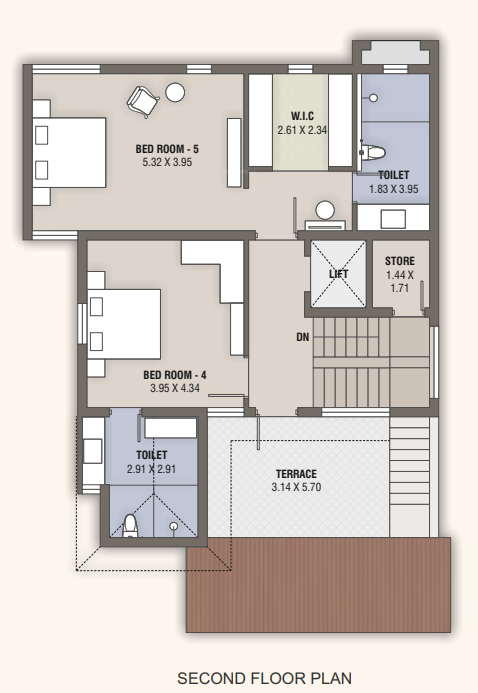  vrajbhoomi bungalow Floor Plan Second Floor Plan