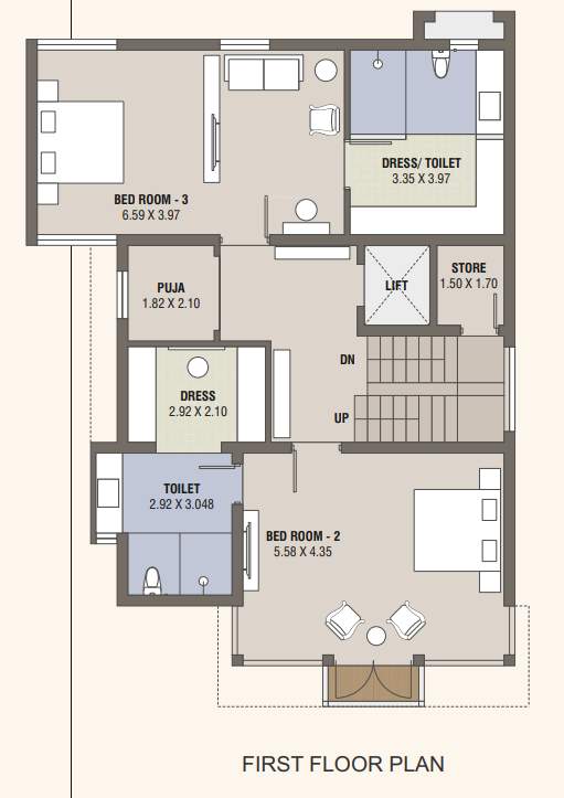  vrajbhoomi bungalow Floor Plan First Floor Plan