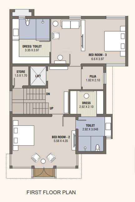  vrajbhoomi bungalow Floor Plan First Floor Plan