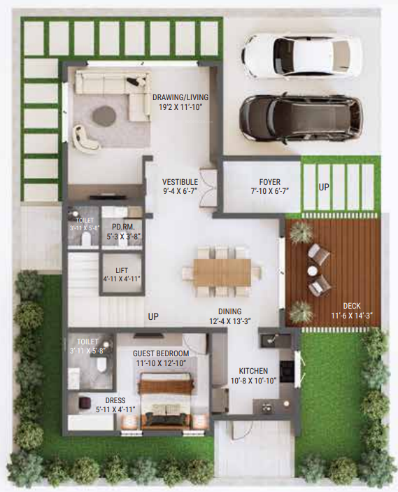  urban ranch Floor Plan Ground Floor Plan