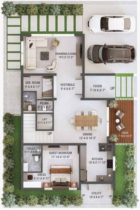  urban ranch Floor Plan Ground Floor Plan