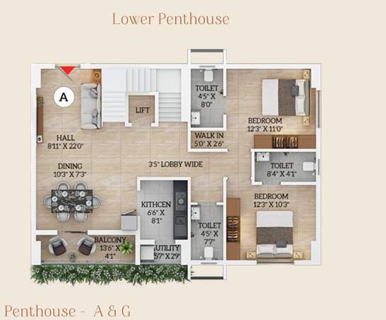 atreya Floor Plan Lower Level Penthouse Plan