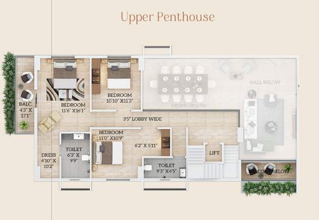  atreya Floor Plan Upper Level Penthouse Plan