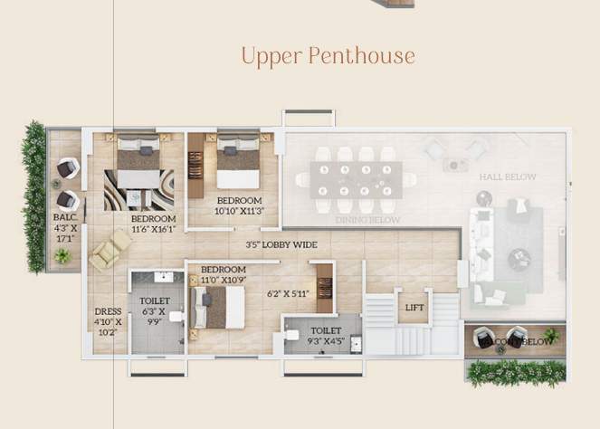  atreya Floor Plan Upper Level Penthouse Plan