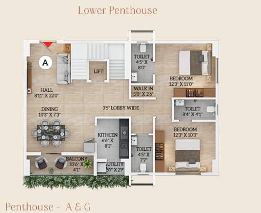  atreya Floor Plan Lower Level Penthouse Plan