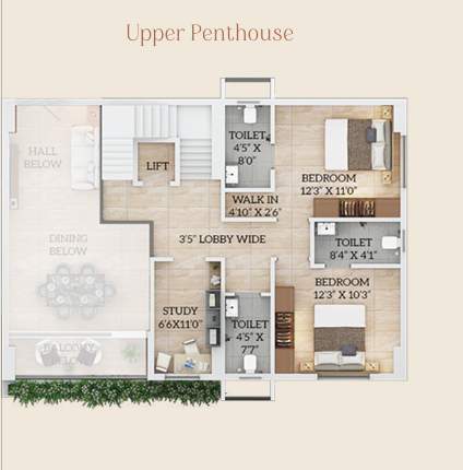  atreya Floor Plan Upper Level Penthouse Plan