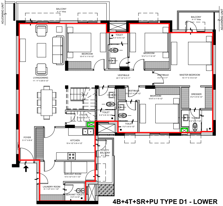  vatika seven elements Floor Plan Lower Level Duplex Plan