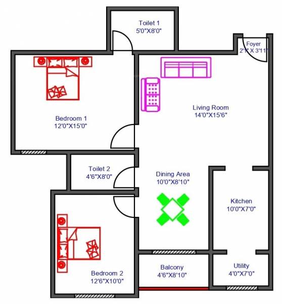  purva-zenium Floor Plan Floor Plan