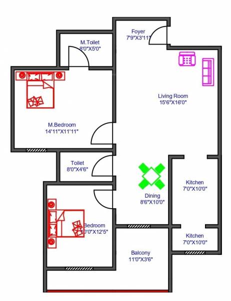  purva-zenium Floor Plan Floor Plan