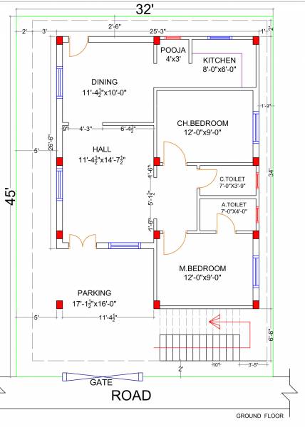  homes Floor Plan Ground Floor Plan