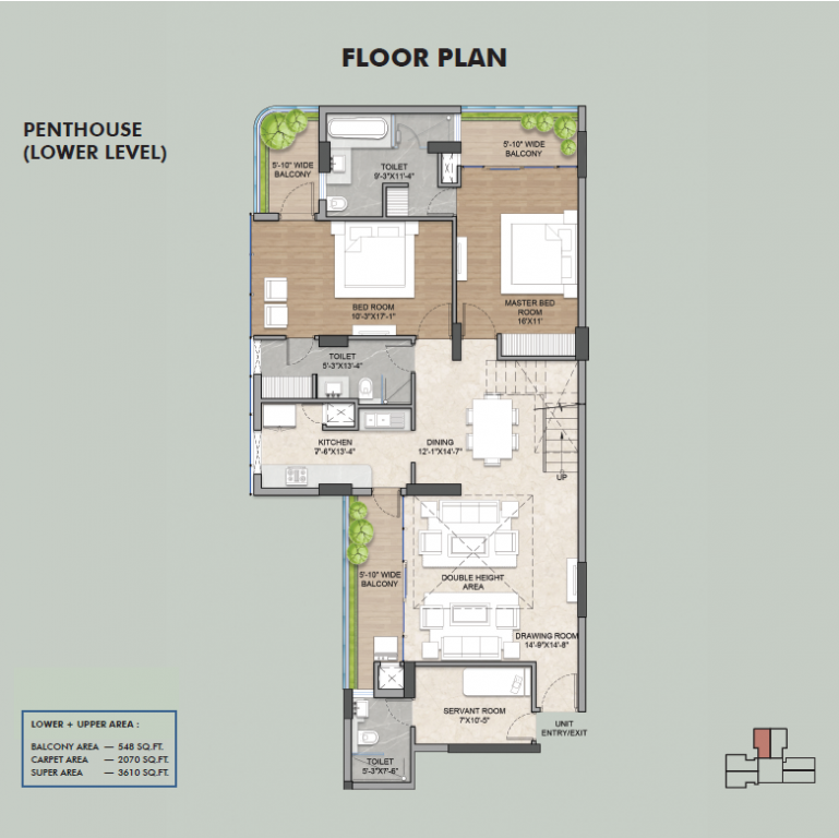  premio Floor Plan Lower Level Penthouse Plan