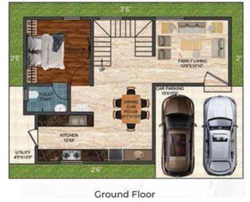 purva sparkling springs Floor Plan Ground Floor Plan