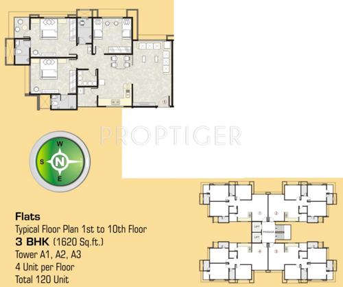 Happy Home Sapphire Green (3BHK+3T (1,620 sq ft) 1620 sq ft)