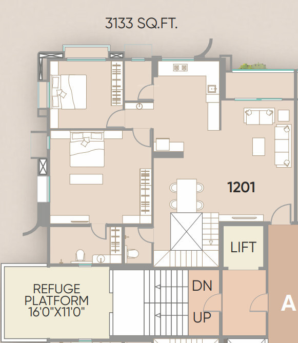  vraj hill view Floor Plan Lower Level Penthouse Plan