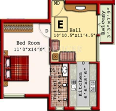 JBM Elite Block 3 (1BHK+1T (541 sq ft) 541 sq ft)