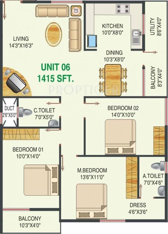 VSM Gangotri Elegance (3BHK+2T (1,415 sq ft) 1415 sq ft) VSM Gangotri Elegance (3BHK+2T (1,415 sq ft) 1415 sq ft)