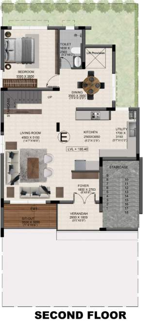  city ville Floor Plan Medium Level Floor