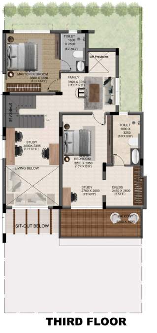  city ville Floor Plan Upper Level Floor