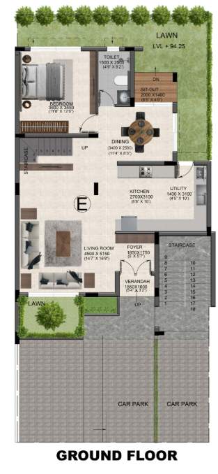  city ville Floor Plan Lower Level Duplex Plan