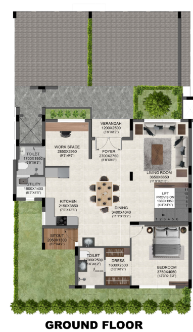 city ville Floor Plan Lower Level Duplex Plan