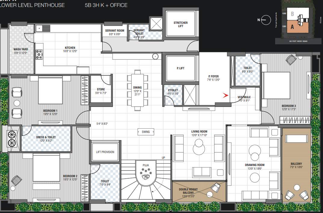  the whitecraft Floor Plan Lower Level Penthouse Plan