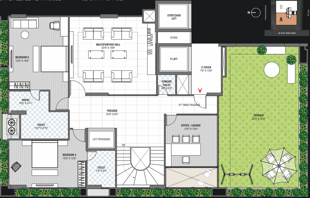 Upper Level Penthouse Plan the whitecraft Floor Plan Upper Level Penthouse Plan