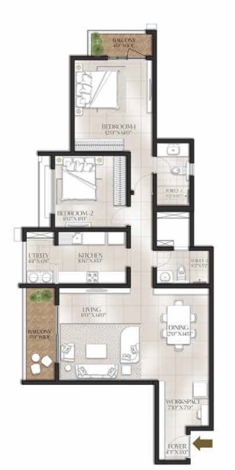 Floor Plan meridian park at the prestige city Floor Plan Floor Plan