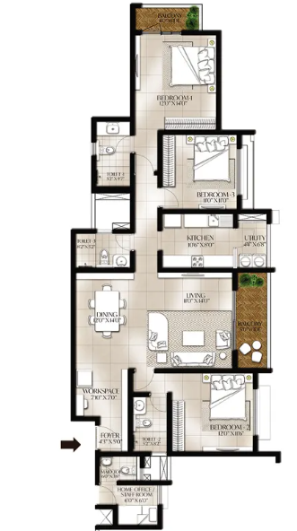 Floor Plan meridian park at the prestige city Floor Plan Floor Plan