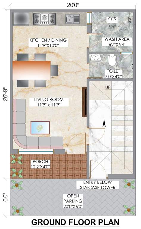  green homes Floor Plan Ground Floor Plan