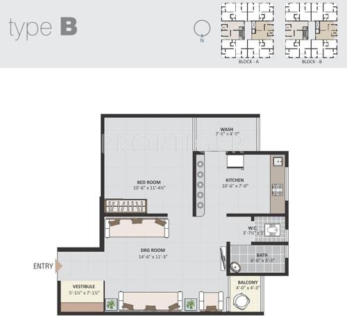 SWEEMIT Kishan Landmark (1BHK+1T (837 sq ft) 837 sq ft)