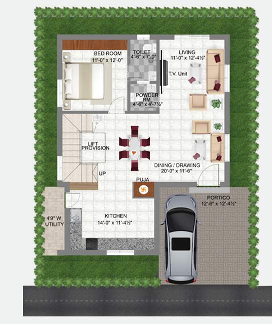  praveens serene Floor Plan Ground Floor Plan