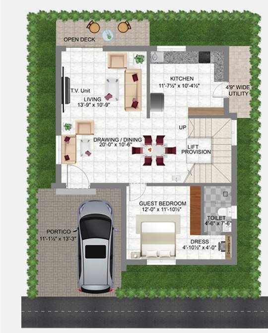  praveens serene Floor Plan Ground Floor Plan