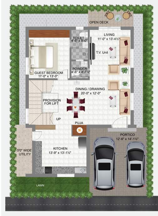  praveens serene Floor Plan Ground Floor Plan