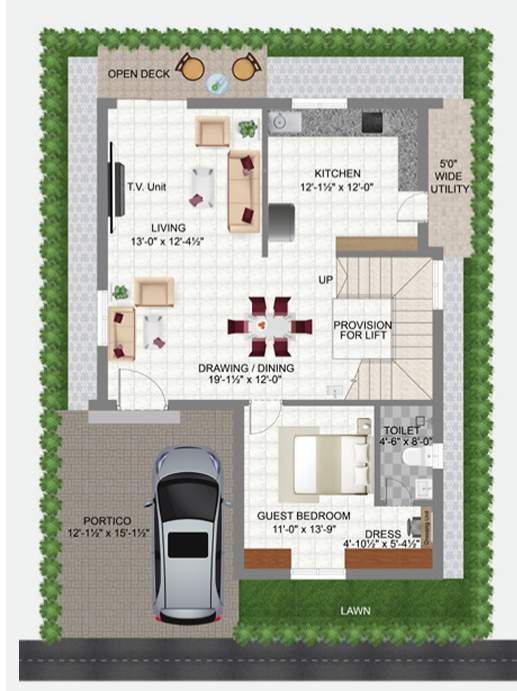  praveens serene Floor Plan Ground Floor Plan