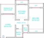 Virat Heritage Floor Plan (1BHK+1T)