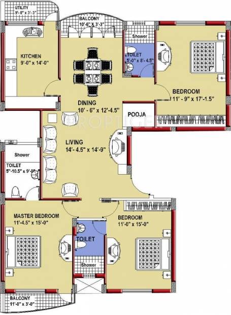 Ramani Alamoo Royal (3BHK+3T (1,728 sq ft) + Pooja Room 1728 sq ft)
