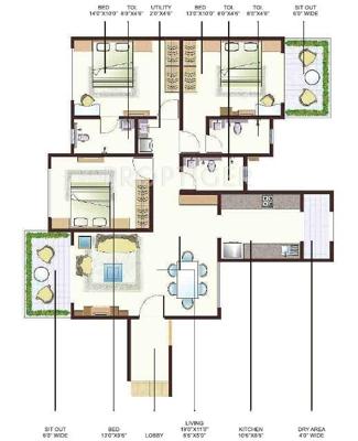 Anmol City Two (3BHK+3T (1,430 sq ft) 1430 sq ft) Anmol City Two (3BHK+3T (1,430 sq ft) 1430 sq ft)