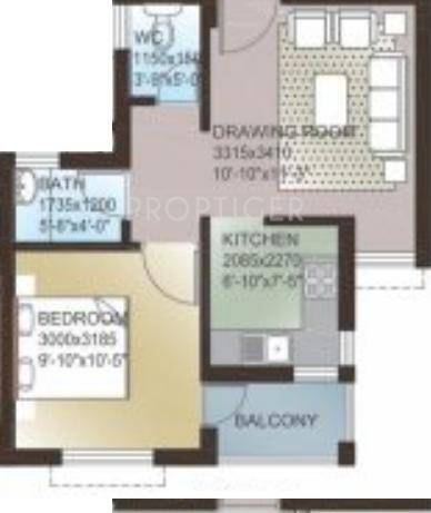 Ansal Aastha Uday (1BHK+1T (563 sq ft) 563 sq ft)